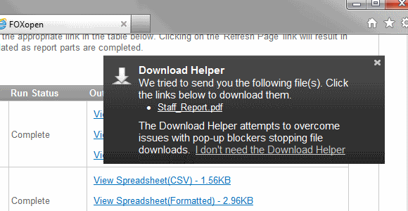 Screenshot of the Download Helper